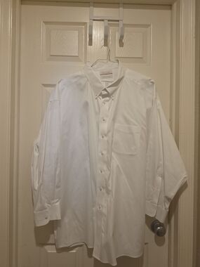 Roundtree & Yorke Gold Label Button-Up White Dress Shirt Size 20  34
